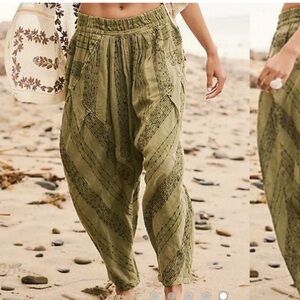 Free People Textured Khaki Joggers